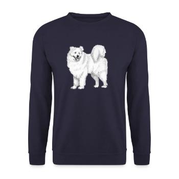 samoyed - Unisex Sweatshirt - navy - Front - Alina (178cm) & Michal (187cm)