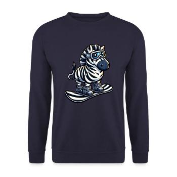 Zebra Snowboard Champion - Climb the Mountain in Style - Unisex Sweatshirt - navy - Front - Alina (178cm) & Michal (187cm)