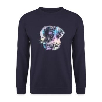 Chien coloré silhouette abstraite chien - Sweat-shirt Unisexe - marine - Devant - Alina (178cm) & Michal (187cm)