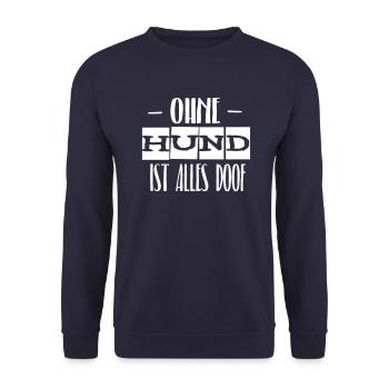 dog - Unisex Sweatshirt - navy - Front - Alina (178cm) & Michal (187cm)