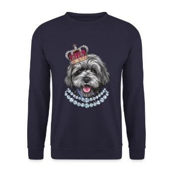 Lagotto Romagnolo avec couronne - Sweat-shirt Unisexe - marine - Devant - Alina (178cm) & Michal (187cm)