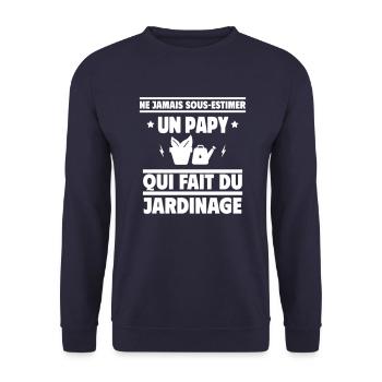 Ne jamais sous-estimer un papy jardinier - Sweat-shirt Unisexe - marine - Devant - Alina (178cm) & Michal (187cm)