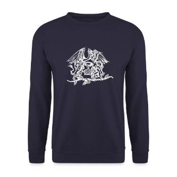 QUEEN white logo - Unisex Sweatshirt - navy - Front - Alina (178cm) & Michal (187cm)