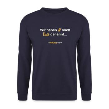 Hashtag Raute Früher # 90er Geschenkidee - Unisex Pullover - Navy - Vorne - Alina (178cm) & Michal (187cm)