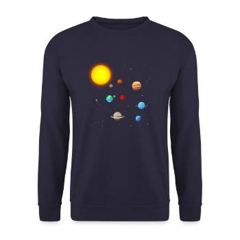 Sonnensystem - Unisex Pullover - Navy - Vorne - Alina (178cm) & Michal (187cm)
