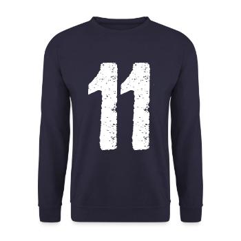 11 nombre vintage - Sweat-shirt Unisexe - marine - Devant - Alina (178cm) & Michal (187cm)