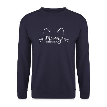 Miaou de Noël - Sweat-shirt Unisexe - marine - Devant - Alina (178cm) & Michal (187cm)