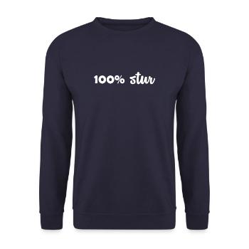 100 Prozent STUR - Unisex Pullover - Navy - Vorne - Alina (178cm) & Michal (187cm)