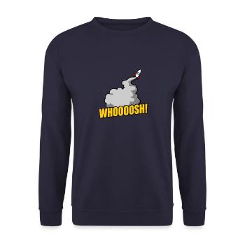 Rakete Weltraum Raum Mars Weltall Weltraum Galaxy - Unisex Pullover - Navy - Vorne - Alina (178cm) & Michal (187cm)