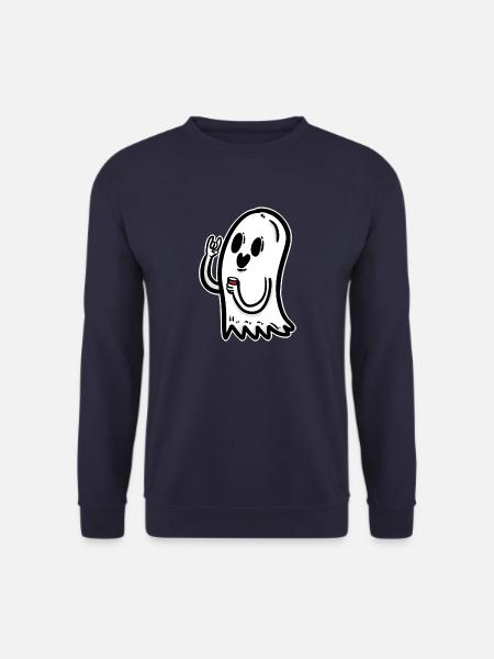 Halloween Ghost Creepy Spooky Scared Horror Party - Unisex Sweatshirt - navy