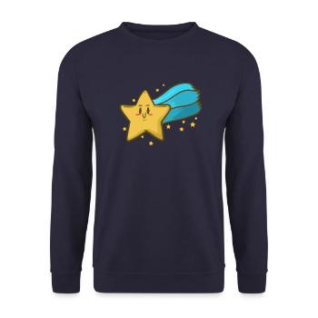 Idée de nuages d'étoiles nocturnes Night Moon Sparkle Chilling - Sweat-shirt Unisexe - marine - Devant - Alina (178cm) & Michal (187cm)