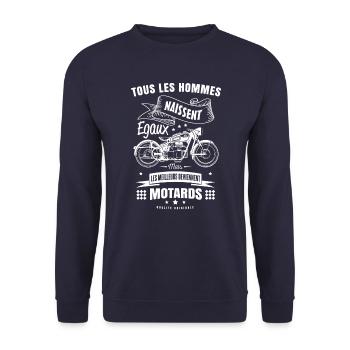 MEILLEUR MOTARD - Sweat-shirt Unisexe - marine - Devant - Alina (178cm) & Michal (187cm)