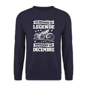 ANNIVERSAIRE MOTARD DE DÉCEMBRE - Sweat-shirt Unisexe - marine - Devant - Alina (178cm) & Michal (187cm)