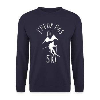 J’Peux Pas j’AI Ski - Sweat-shirt Unisexe - marine - Devant - Alina (178cm) & Michal (187cm)