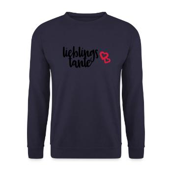 Lieblingstante Tante beste Tante Spruch Geschenk - Unisex Pullover - Navy - Vorne - Alina (178cm) & Michal (187cm)
