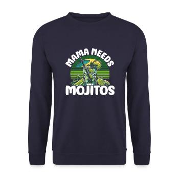 Mama needs Mojitos - Unisex Sweatshirt - navy - Front - Alina (178cm) & Michal (187cm)