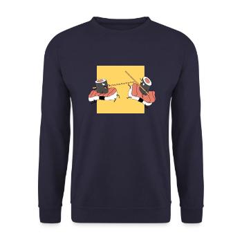 Chemise de combat drôle de sushi cadeau amoureux des sushis - Sweat-shirt Unisexe - marine - Devant - Alina (178cm) & Michal (187cm)