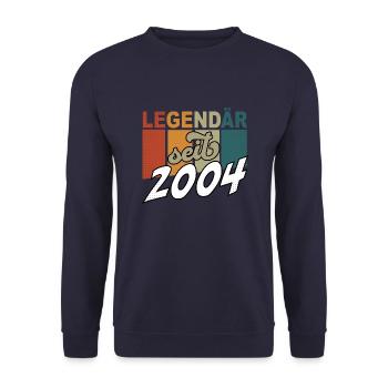20. Geburtstag Mann Frau 20 Jahre 2004 Geschenk - Unisex Pullover - Navy - Vorne - Alina (178cm) & Michal (187cm)