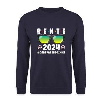 Retirement 2024 - the fun begins - Unisex Sweatshirt - navy - Front - Alina (178cm) & Michal (187cm)