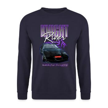 Knight Rider KITT Knight Industry 2000 - Unisex Sweatshirt - navy - Front - Alina (178cm) & Michal (187cm)