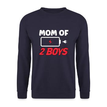 Maman de 2 garçons - Sweat-shirt Unisexe - marine - Devant - Alina (178cm) & Michal (187cm)