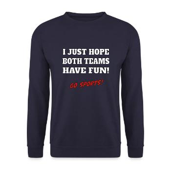 J’espère juste que les deux équipes s’amuseront GO SPORTS - Sweat-shirt Unisexe - marine - Devant - Alina (178cm) & Michal (187cm)