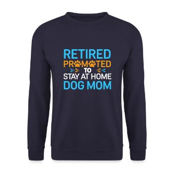Hunde Mama Rente - stay at home dog mom - Unisex Pullover - Navy - Vorne - Alina (178cm) & Michal (187cm)