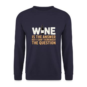 Le vin est la réponse, j’ai juste oublié la question - Sweat-shirt Unisexe - marine - Devant - Alina (178cm) & Michal (187cm)
