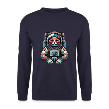 Petit chat mignon comme astronaute astronaute - Sweat-shirt Unisexe - marine - Devant - Alina (178cm) & Michal (187cm)