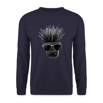 "Hipster aux herbes !! - Sweat-shirt Unisexe - marine - Devant - Alina (178cm) & Michal (187cm)