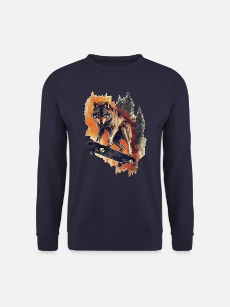 Wolf Skateboard - Sweat-shirt Unisexe - marine