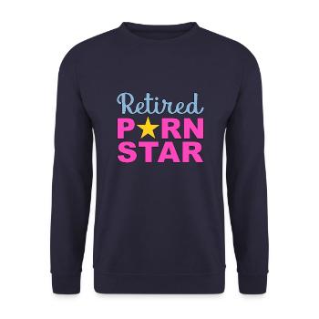 Retired Porn Star - Unisex Pullover - Navy - Vorne - Alina (178cm) & Michal (187cm)