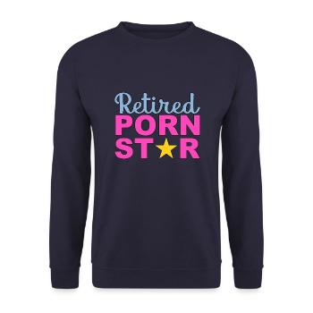 Retired Porn Star - Unisex Pullover - Navy - Vorne - Alina (178cm) & Michal (187cm)