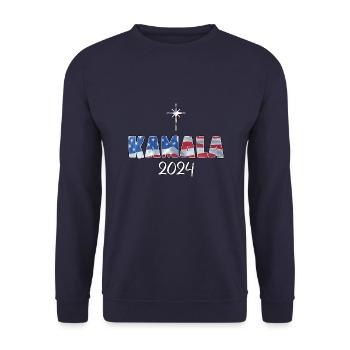 Kamala Harris 2024 For President - Unisex Sweatshirt - navy - Front - Alina (178cm) & Michal (187cm)