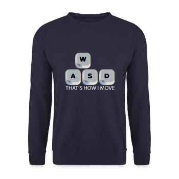 WASD Gaming Gaming Video Game, PC, Computer - Unisex Sweatshirt - navy - Front - Alina (178cm) & Michal (187cm)