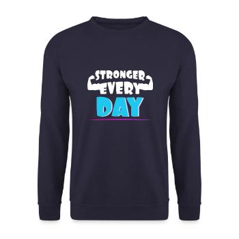 Stronger every day - Unisex Sweatshirt - navy - Front - Alina (178cm) & Michal (187cm)