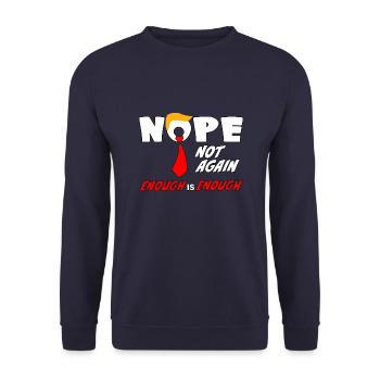 Nope Not Again funny  Design - Unisex Sweatshirt - navy - Front - Alina (178cm) & Michal (187cm)