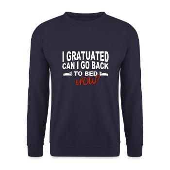 I graduated can I go back to bed now? - Unisex Sweatshirt - navy - Front - Alina (178cm) & Michal (187cm)
