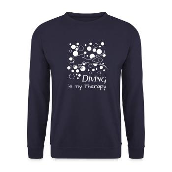 tauchen scuba diver taucher diving - Unisex Pullover - Navy - Vorne - Alina (178cm) & Michal (187cm)