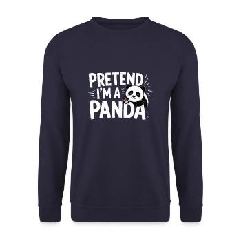 Panda-Design Humor - Tu so, als wär ich ein Panda - Unisex Pullover - Navy - Vorne - Alina (178cm) & Michal (187cm)