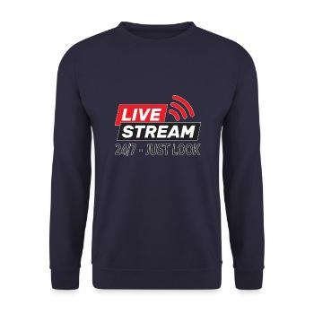 Créateur de contenu en direct 24h/24 et 7j/7 - Sweat-shirt Unisexe - marine - Devant - Alina (178cm) & Michal (187cm)