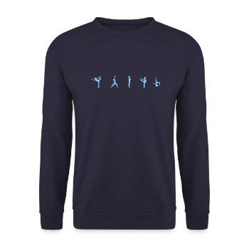 yoga siluetten yogi Sportdress Yogashirt - Unisex Pullover - Navy - Vorne - Alina (178cm) & Michal (187cm)