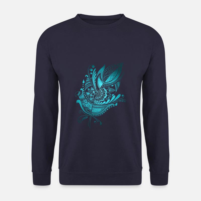Feather Zentangle blue - Unisex Sweatshirt - navy