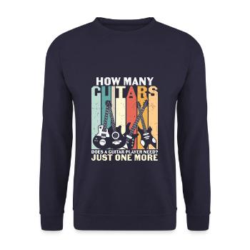 You can Never have too many Guitars Guitar Player - Unisex Pullover - Navy - Vorne - Alina (178cm) & Michal (187cm)
