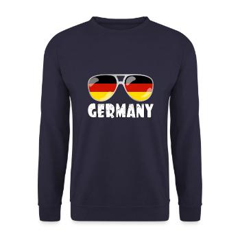 Germany Sunglasses love Germany - Unisex Sweatshirt - navy - Front - Alina (178cm) & Michal (187cm)