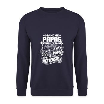 Holzfäller Waldarbeiter Holz machen Kettensäge - Unisex Pullover - Navy - Vorne - Alina (178cm) & Michal (187cm)