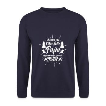 CAMPING CAMPER ZELTEN BERGE - Unisex Pullover - Navy - Vorne - Alina (178cm) & Michal (187cm)
