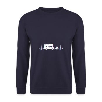 CAMPING CAMPER CAMPING MOUNTAINS - Unisex Sweatshirt - navy - Front - Alina (178cm) & Michal (187cm)