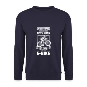 Mountainbike Fahrrad Bike Downhill E-Bike - Unisex Pullover - Navy - Vorne - Alina (178cm) & Michal (187cm)