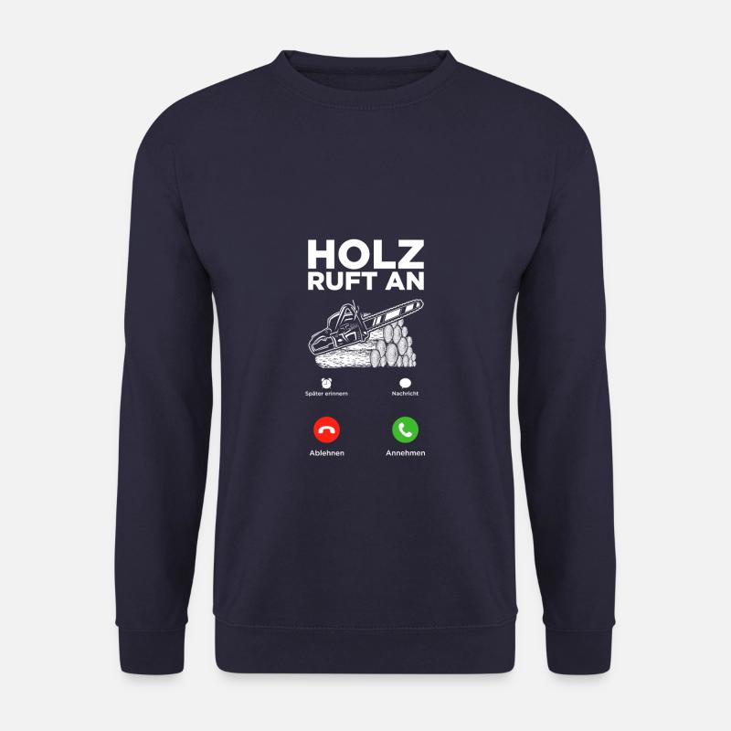 Holzfäller Waldarbeiter Holz machen Kettensäge - Unisex Pullover - Navy